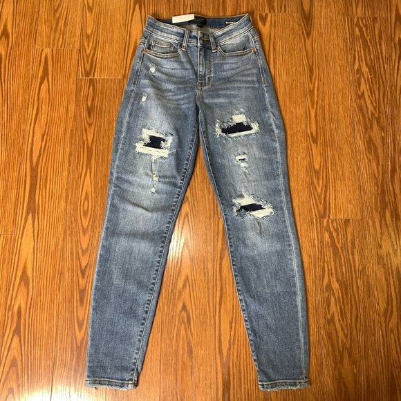 Judy Blue Womens 0‎ Relaxed Fit Distressed Jeans - Picture 1 of 12